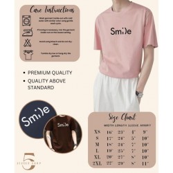 UNISEX SMILE GRAPHIC PRINT COTTON SPANDEX SHIRT FOR MEN 