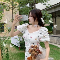 summer mini white dress for women dress plus size dress Sexy chiffon dress Korean pleated dress Purple dress for woman